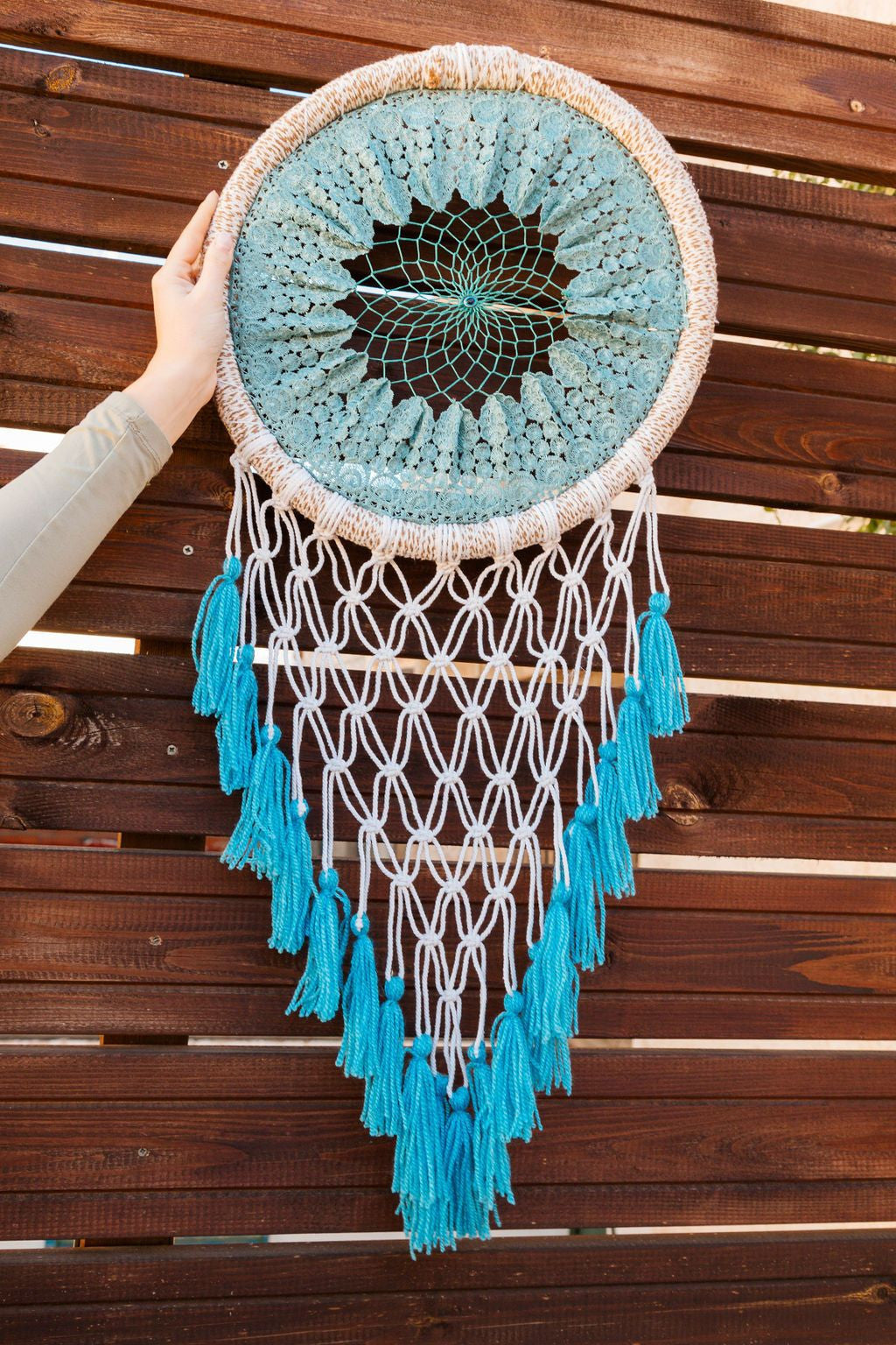 Atrapasueños mandala crochet 35 cm