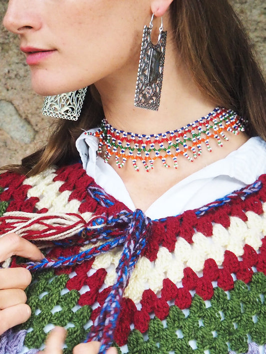 Pendiente Aayat mineral plateado