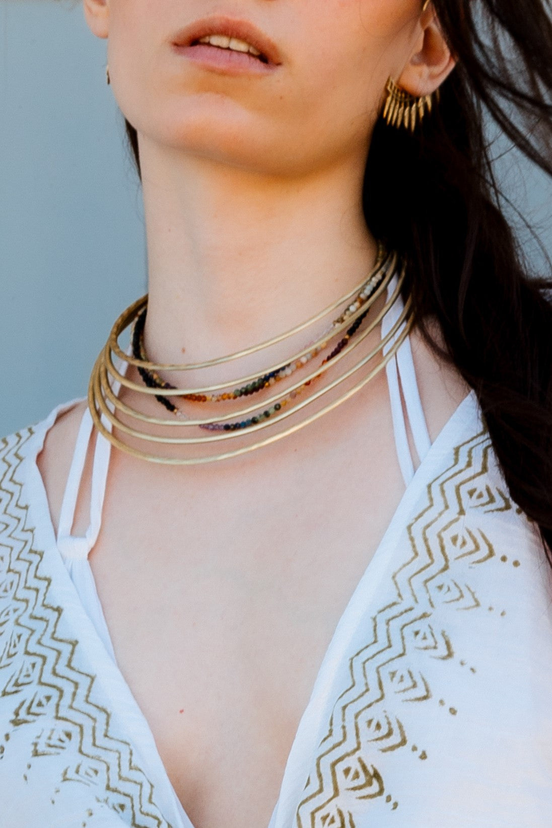 Collar Esclava Kendra Trenz Dorado