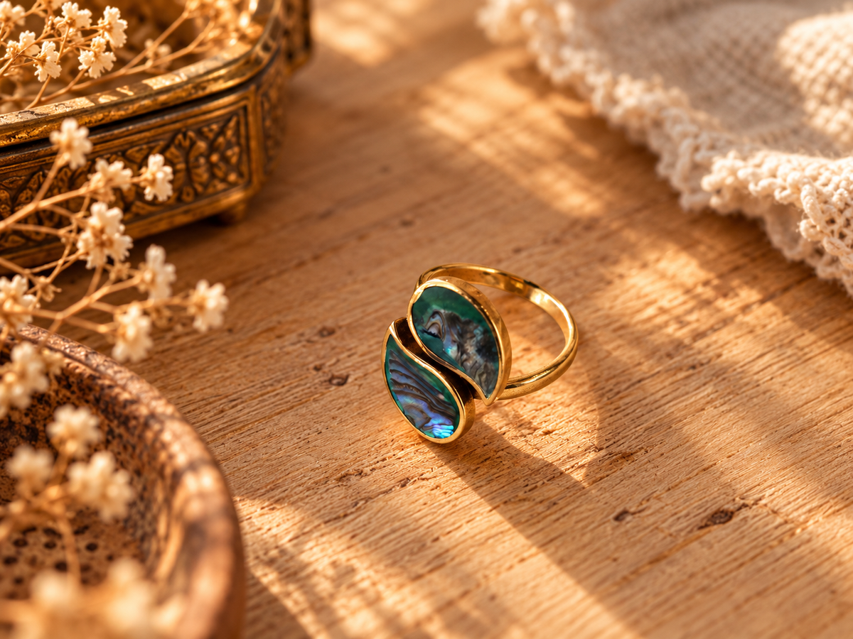 Anillo Goutte Nácar dorado
