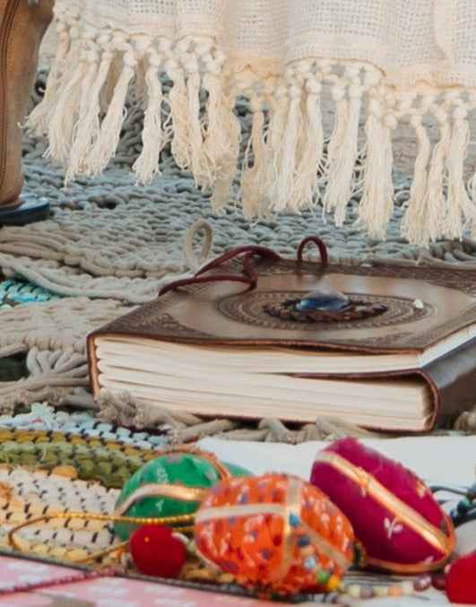 Diario cuero con mineral 15x20 cm