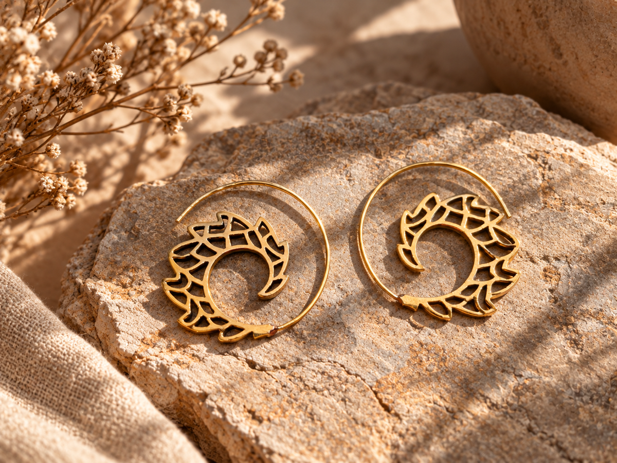 Pendiente Espiral Pankh dorado