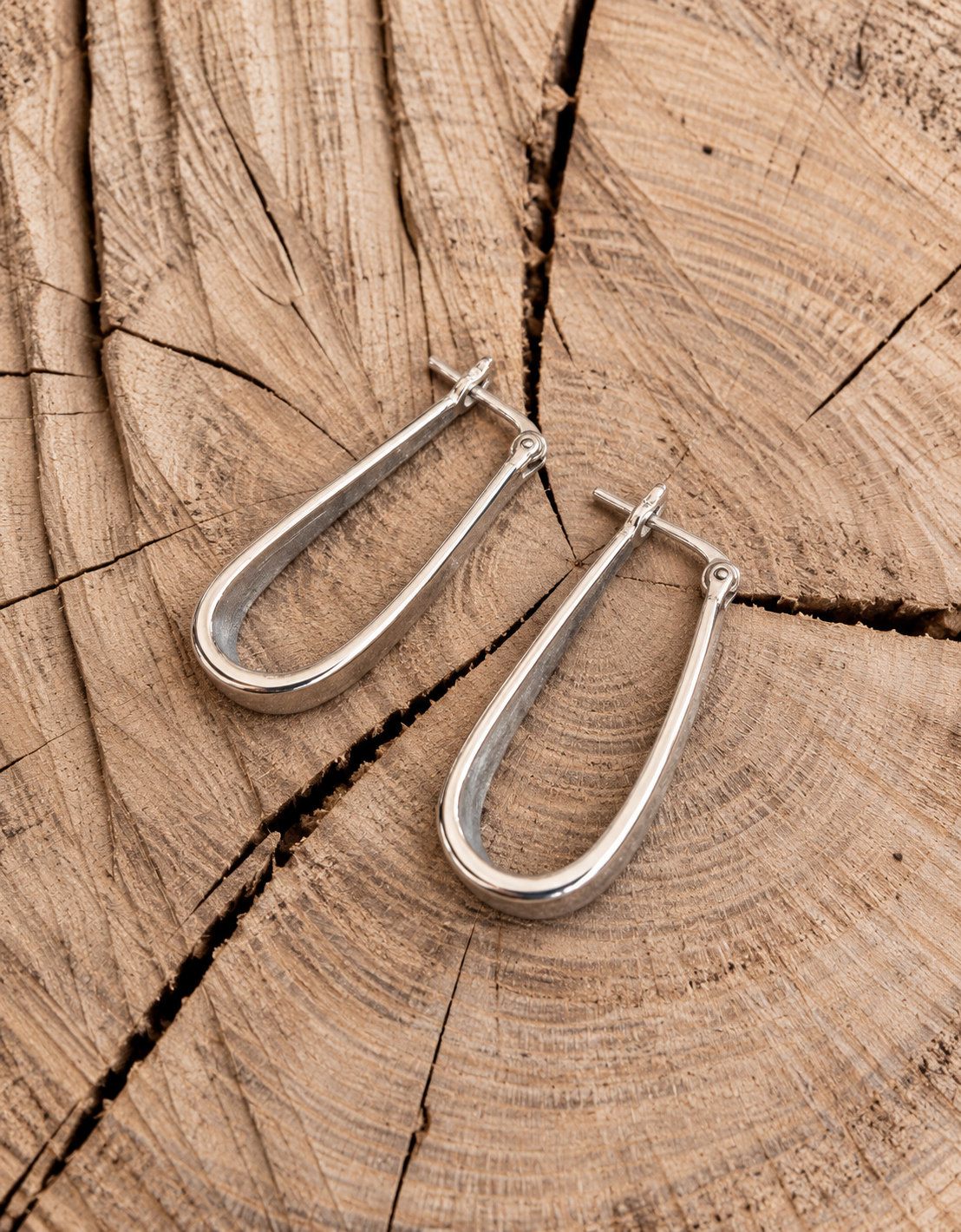 Pendiente Mota Boond plateado 12mm alargado