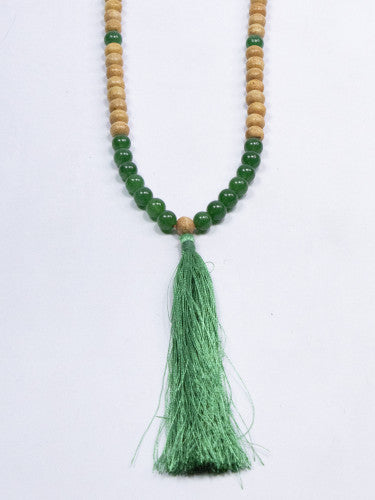 Mala madera con mineral y fleco