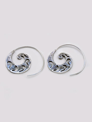 Pendiente Espiral Ban plateado