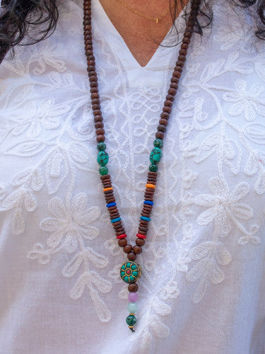 Mala madera tibetano