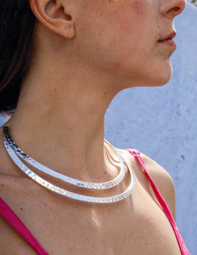 Collar esclava Moon plateado