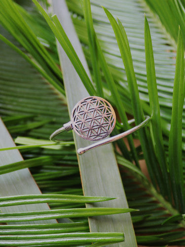 Brazalete flor de la vida plateado