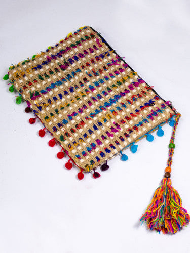 Sobre yute multicolor