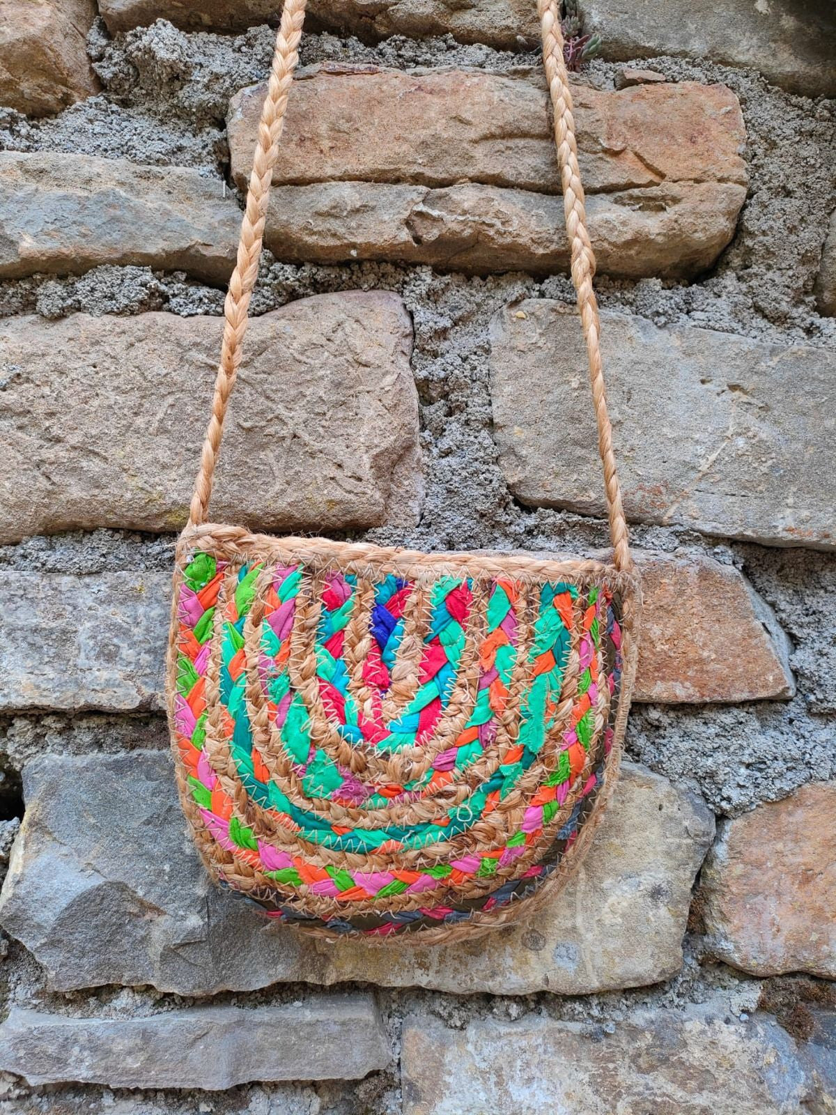 Bolso media luna yute