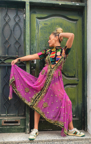 Vestido Kerha Rhin con kimono a conjunto