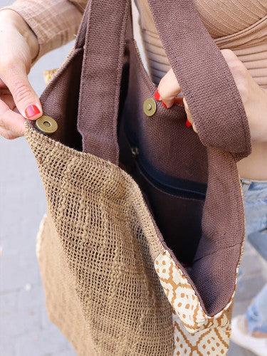 Bolso Block Print Yute
