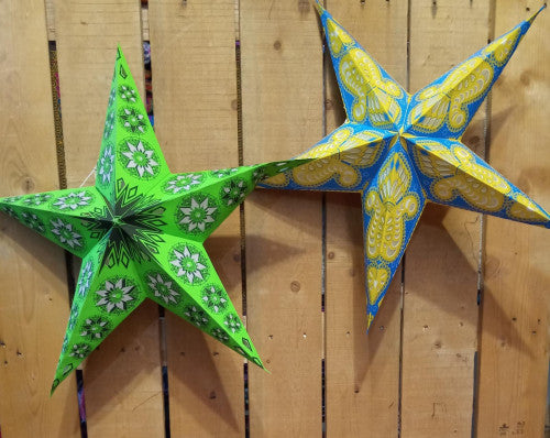 Lámpara papel estrella flúor