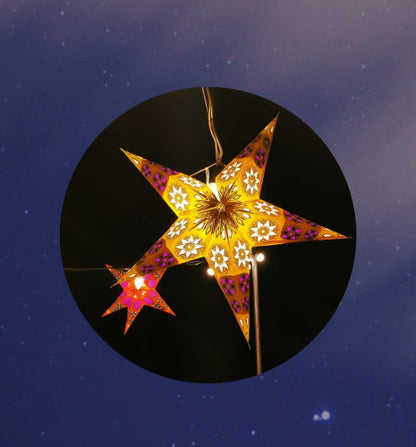 Lámpara papel estrella flúor