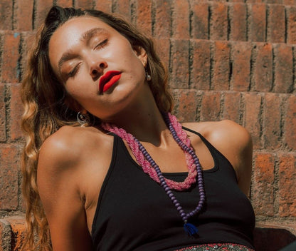 Collar trenzado cuentas