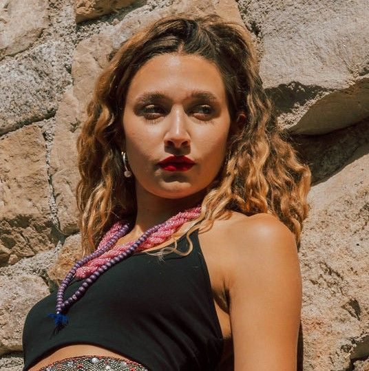 Collar trenzado cuentas