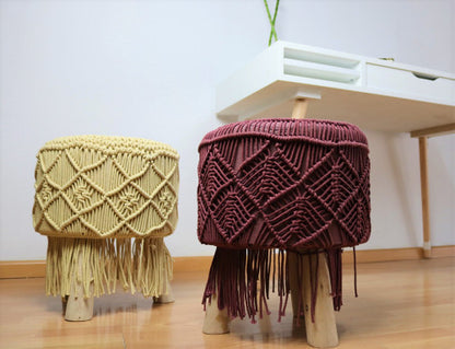 Banqueta Macramé flecos