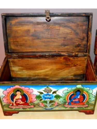 Caja madera pintada estilo tibet