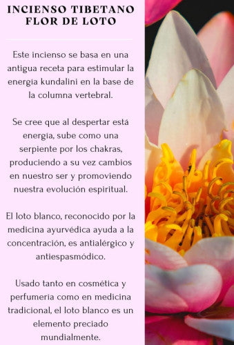 Incienso tibetano natural Flor de Loto