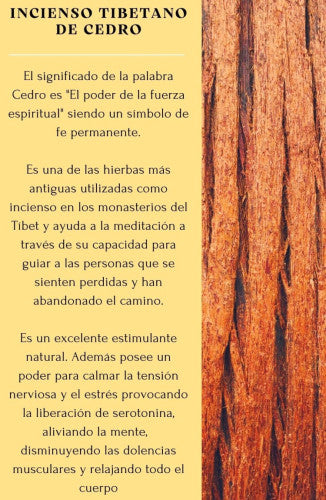 Incienso tibetano natural Cedro