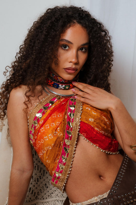 Multiposición dupatta Bhandani Gold