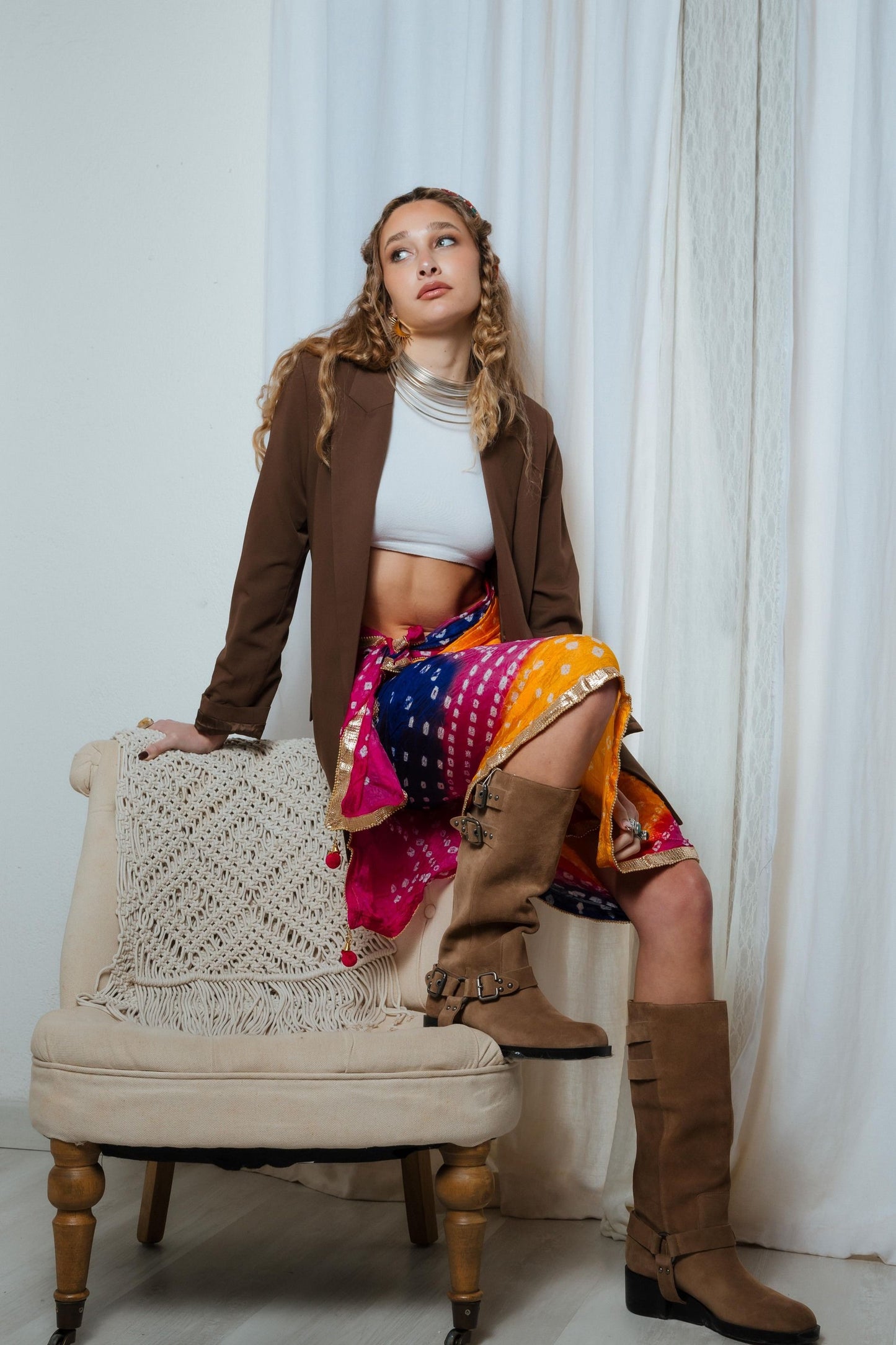 Multiposición Dupatta Bhandani