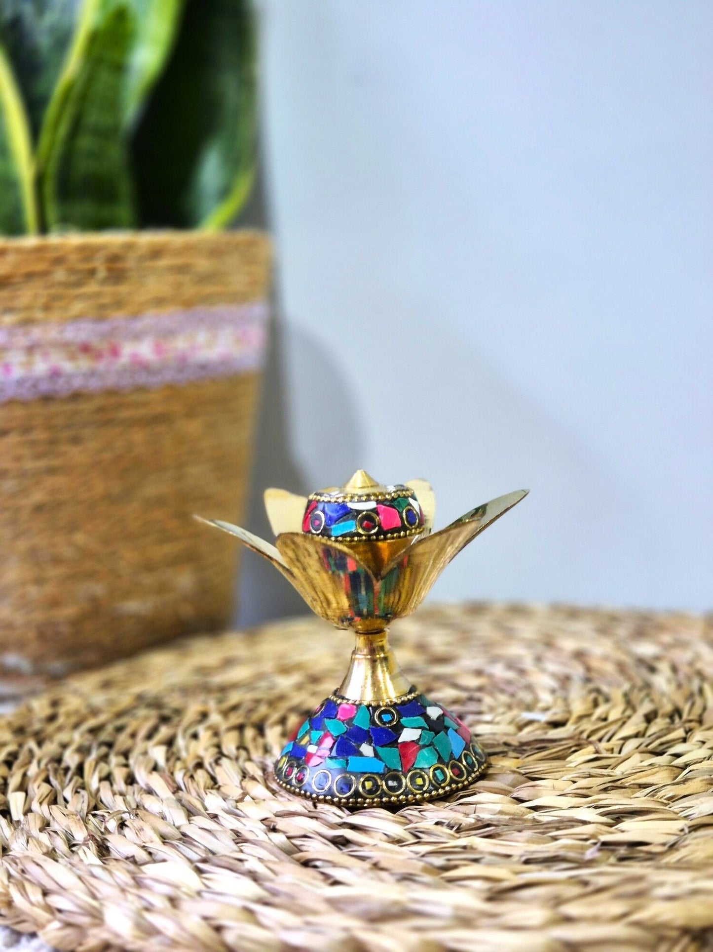 Incensario Candle Navarantha dorado 5x10 cm