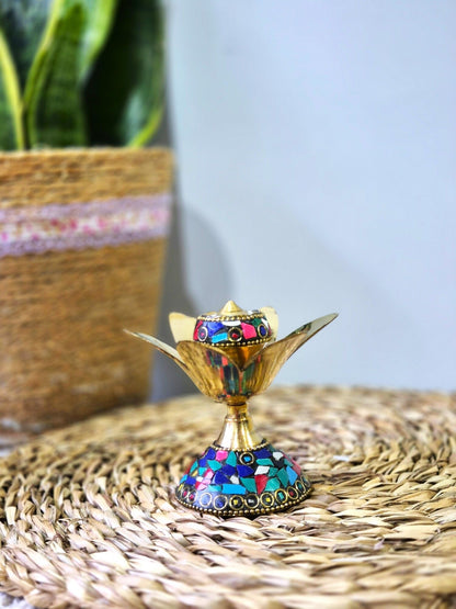 Incensario Candle Navarantha dorado 5x10 cm