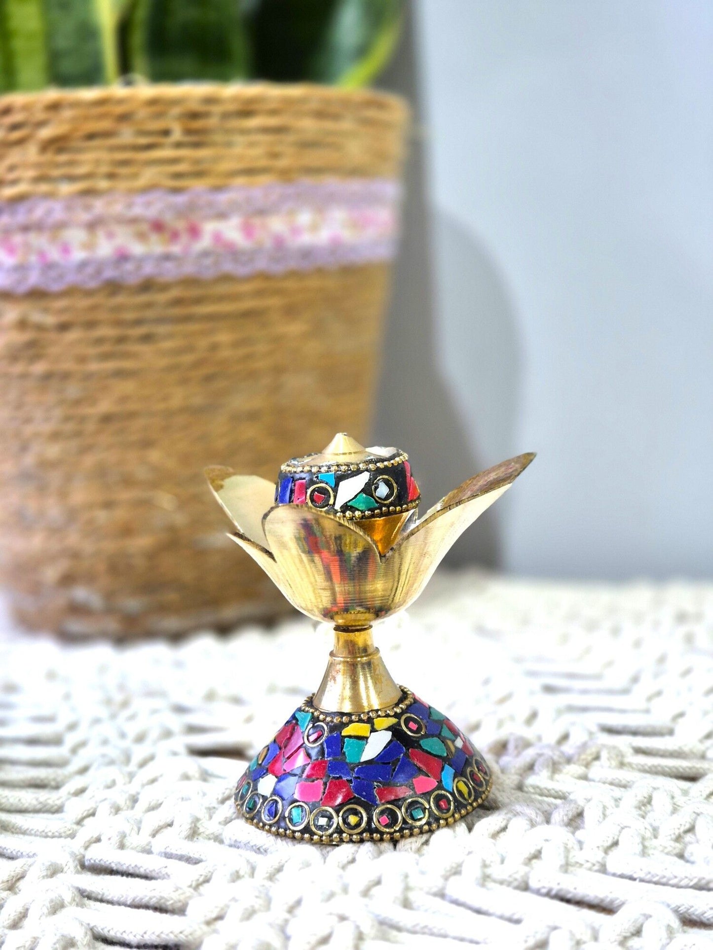 Incensario Candle Navarantha dorado 5x10 cm