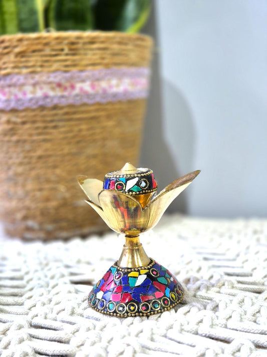 Incensario Candle Navarantha dorado 5x10 cm