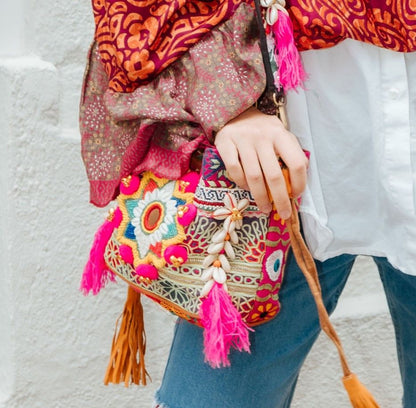 Bolso saco piel old Banjara