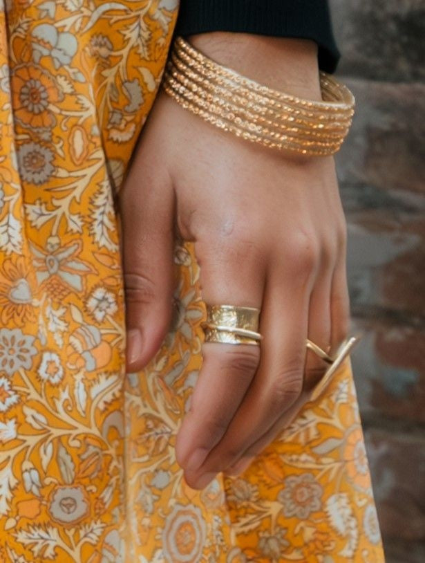 Anillo grabado Snake dorado