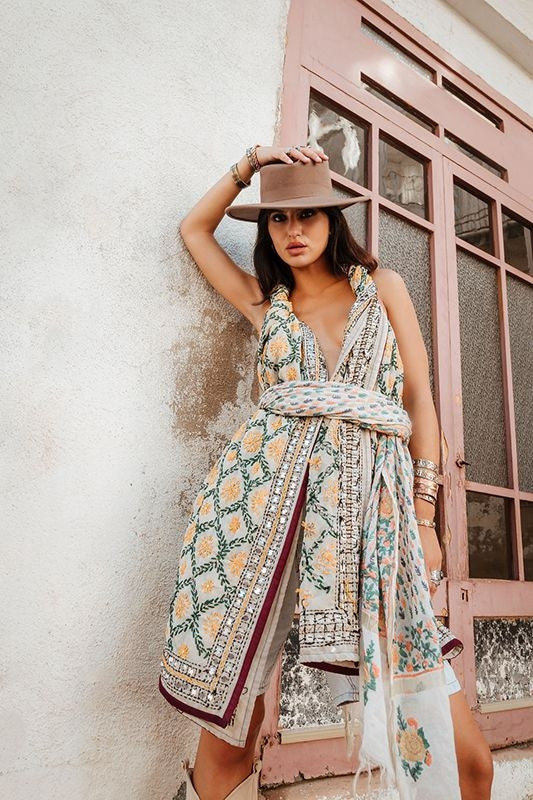 Multiposición Dupatta Kantha bordado
