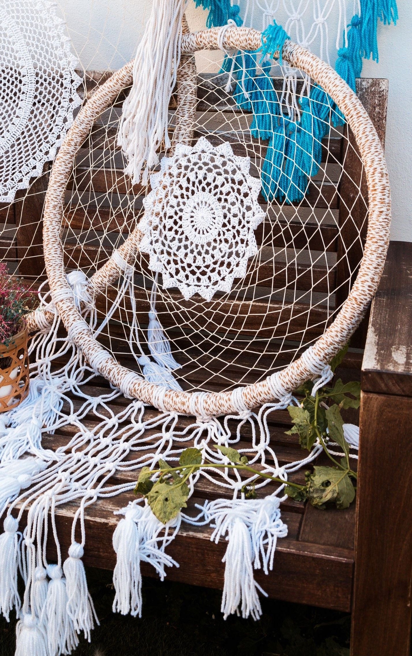 Atrapasueños mandala crochet 50 cm