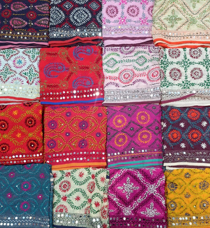 Multiposición Dupatta Kantha bordado