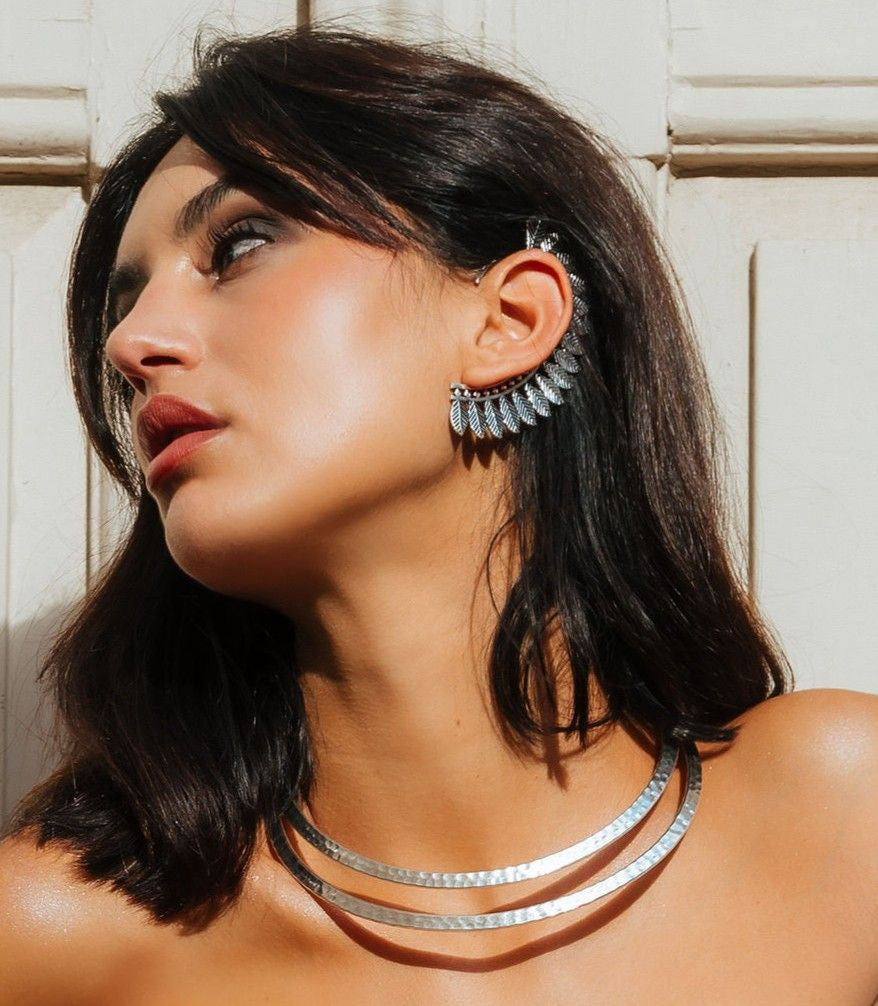 Collar esclava Moon plateado