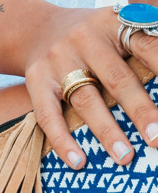 Anillo grabado Snake dorado