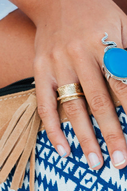 Anillo grabado Snake dorado