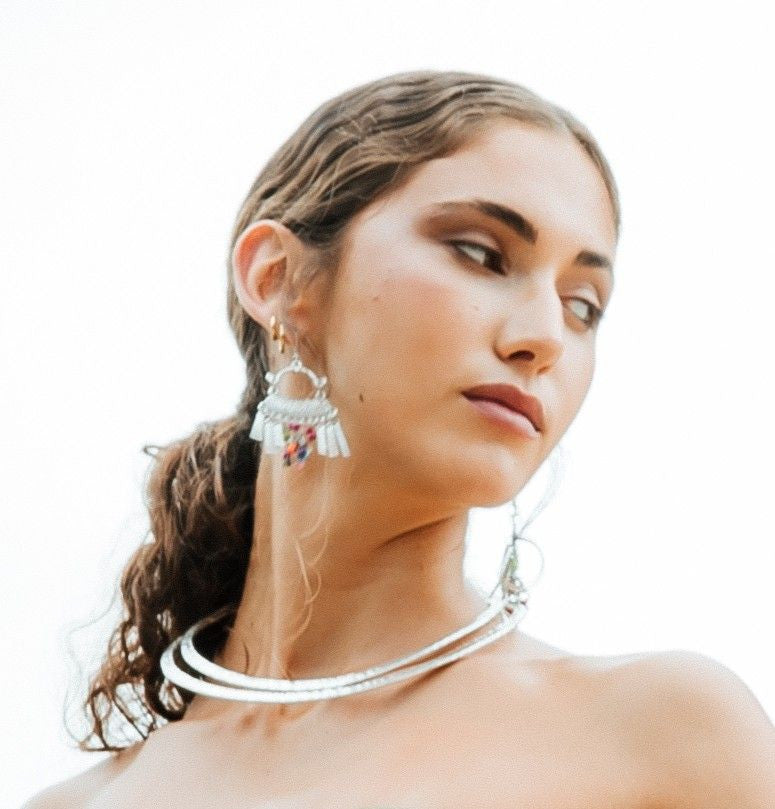 Collar esclava Moon plateado