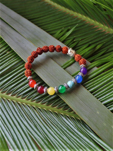Pulsera mala Rudraksha con Buda