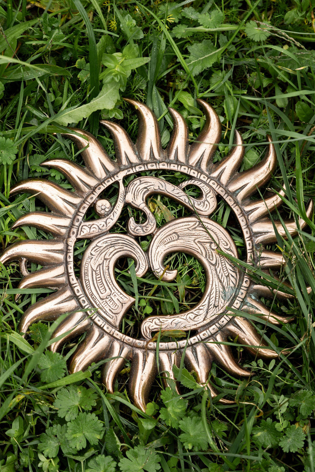 Mandala con Sol y Om metal 25 cm