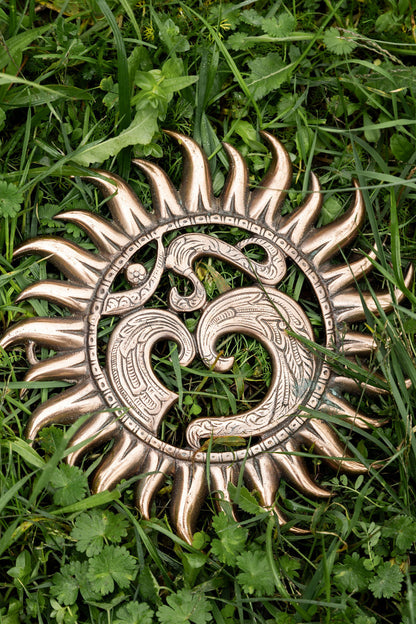 Mandala con Sol y Om metal 25 cm