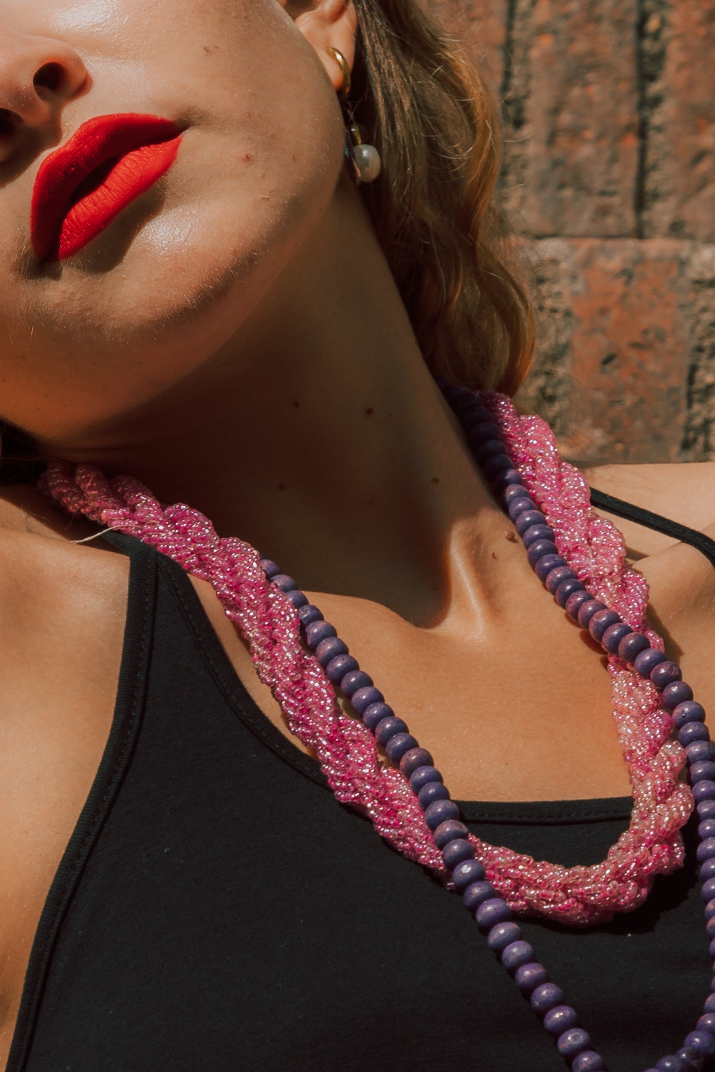 Collar trenzado cuentas