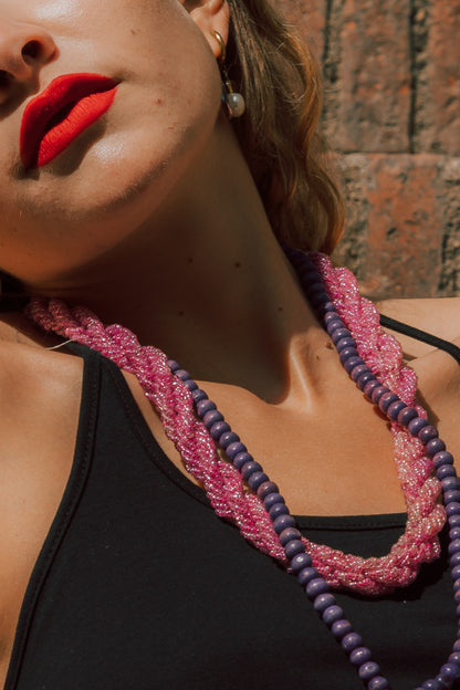 Collar trenzado cuentas