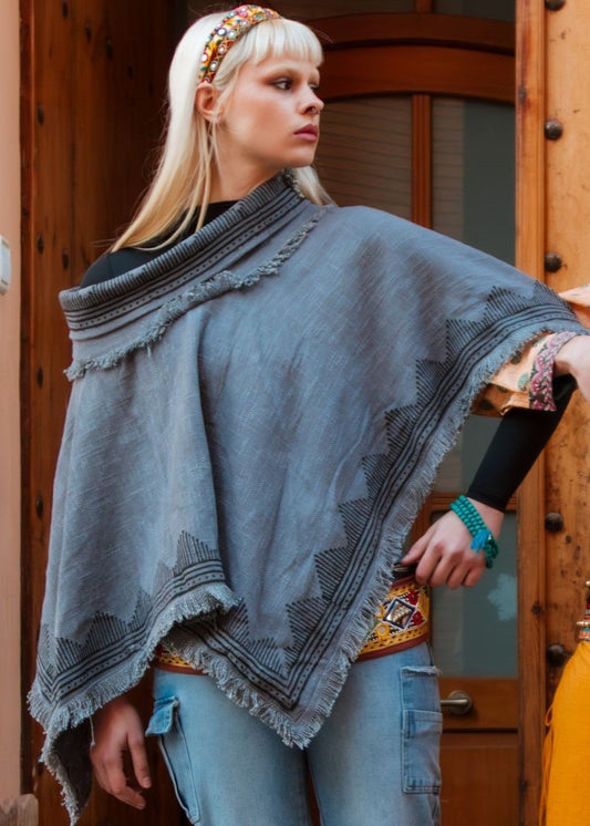 Poncho Block print