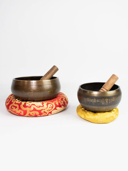 Cuenco de bronce grabado 17,5cm