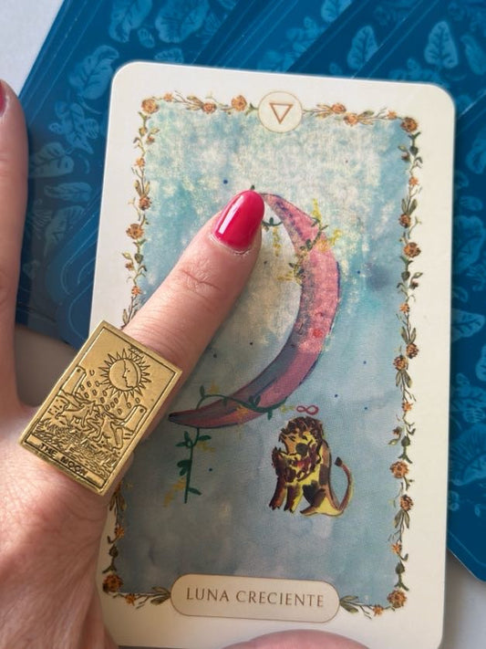 Anillo Card Moon plateado