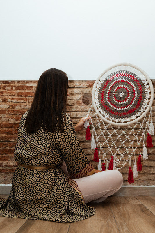 Atrapasueños mandala crochet 50 cm
