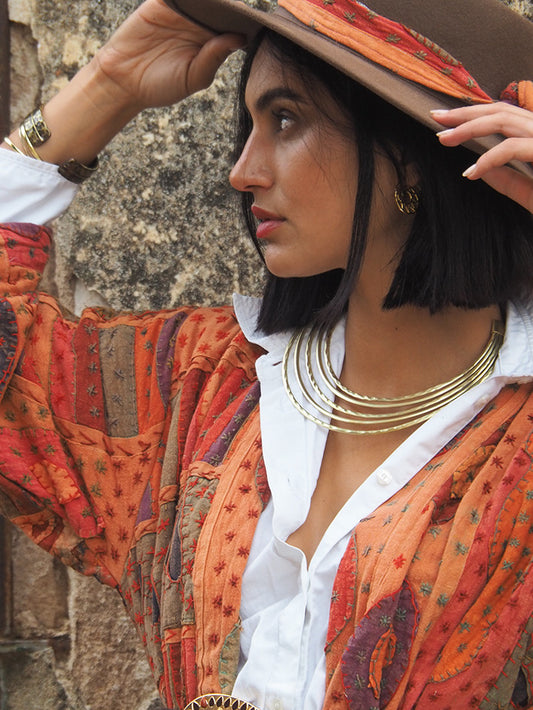 Collar Esclava Kendra Trenz Dorado