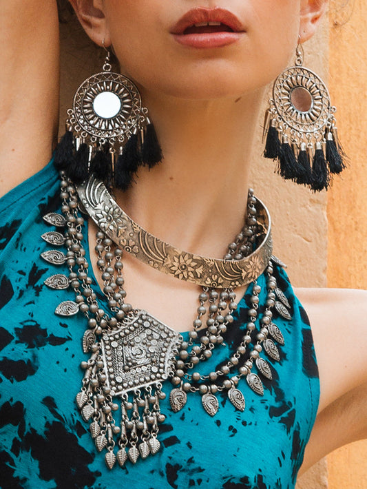 Collar esclava Floral plateado